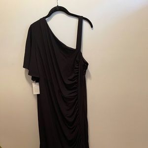 Eloquii size 22 one shoulder black gown NWT
